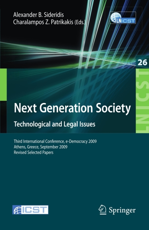 Cover image for book Next Generation Society Technological and Legal Issues