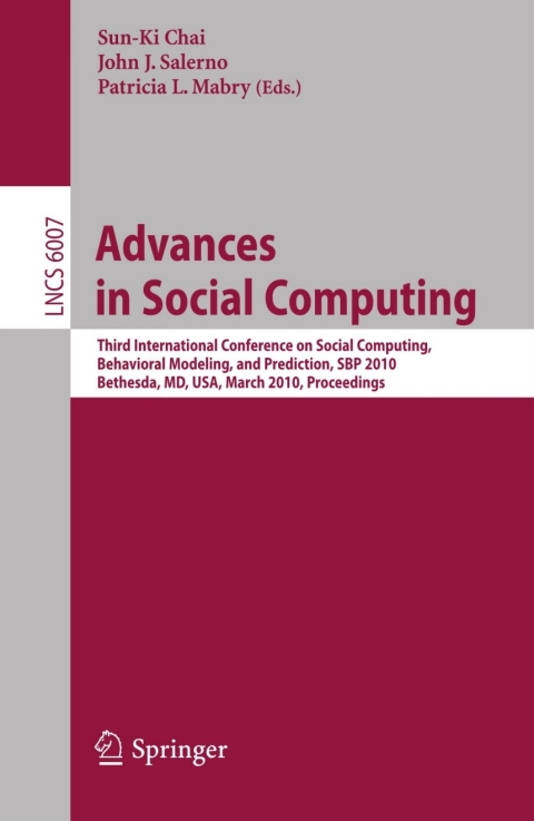 Cover image for book Advances in Social Computing