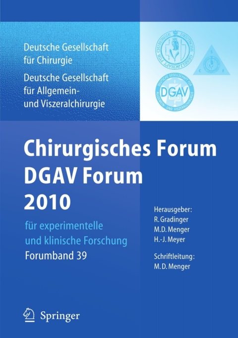 Cover image for book Chirurgisches Forum und DGAV Forum  2010 für experimentelle und klinische Forschung.