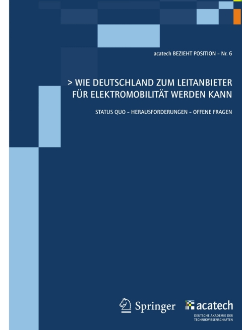 Cover image for book Wie Deutschland zum Leitanbieter für Elektromobilität werden kann