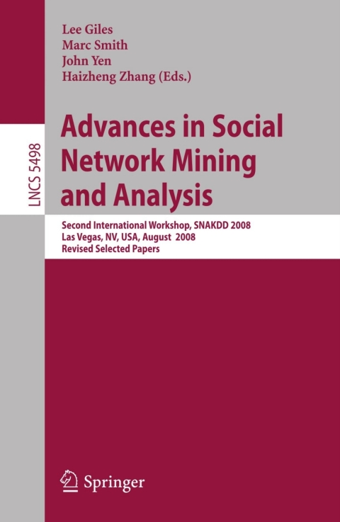 Cover image for book Advances in Social Network Mining and Analysis
