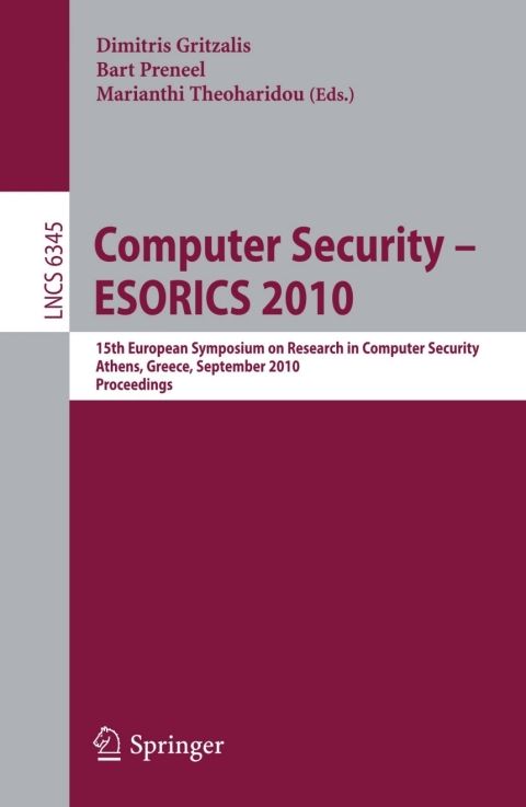 Cover image for book Computer Security - ESORICS 2010