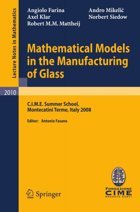 Cover image for book Mathematical Models in the Manufacturing of Glass