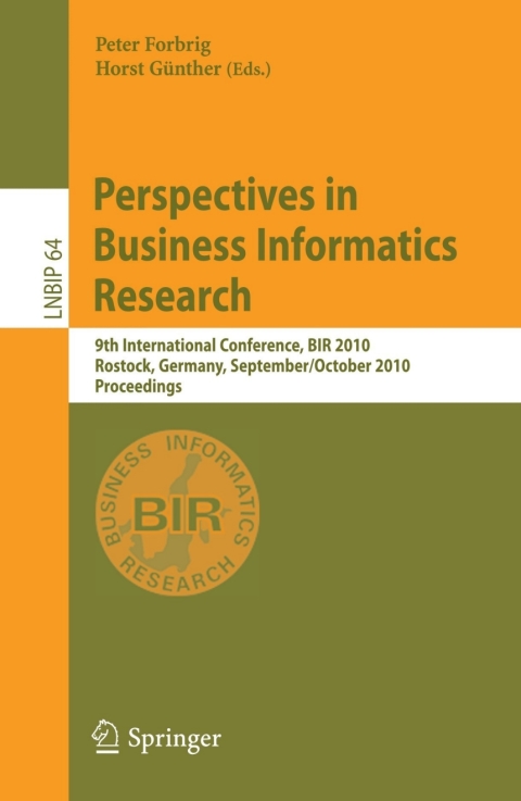 Cover image for book Perspectives in Business Informatics Research