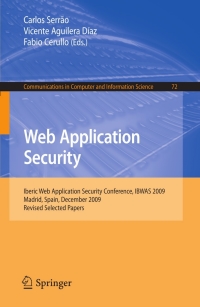 Cover image: Web Application Security 1st edition 9783642161193