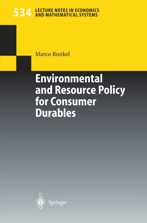 Cover image for book Environmental and Resource Policy for Consumer Durables