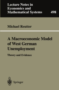Cover image: A Macroeconomic Model of West German Unemployment 9783540412441