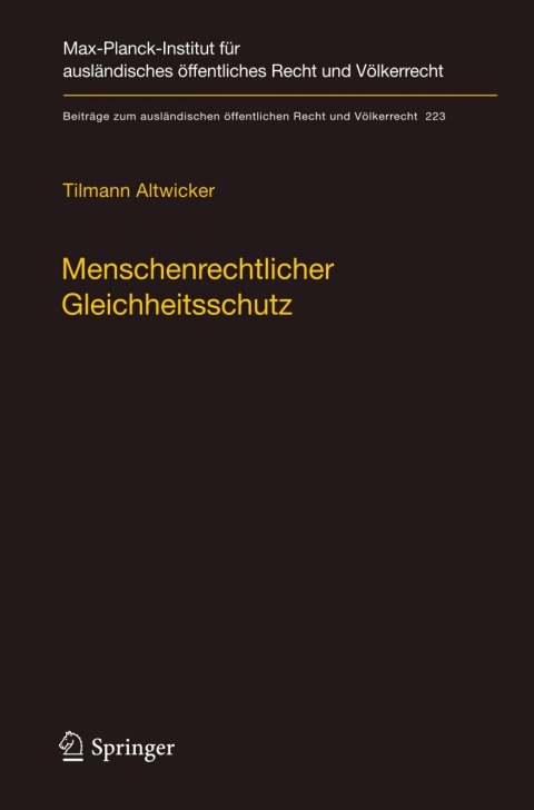 Cover image for book Menschenrechtlicher Gleichheitsschutz