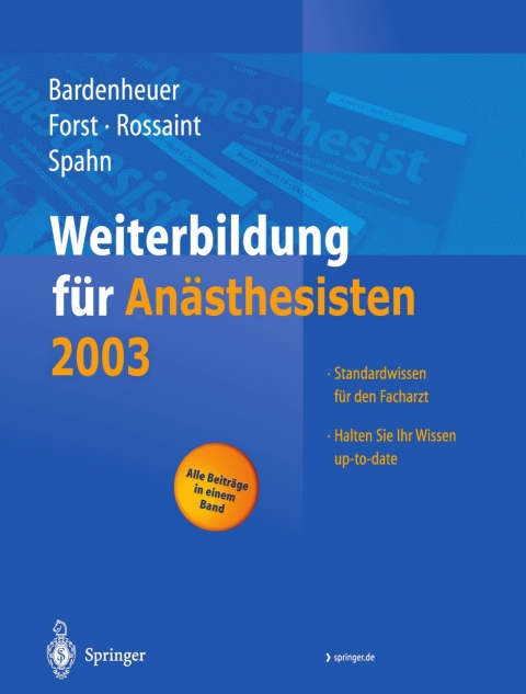 Cover image for book Weiterbildung für Anästhesisten 2003