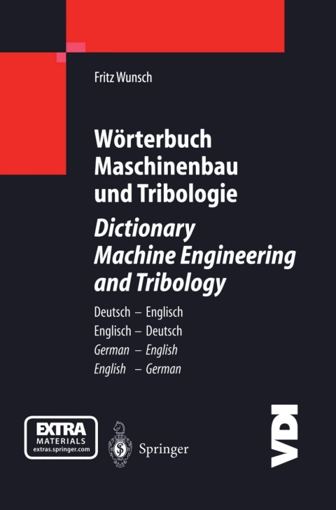 Cover image for book Wörterbuch Maschinenbau und Tribologie / Dictionary Machine Engineering and Tribology