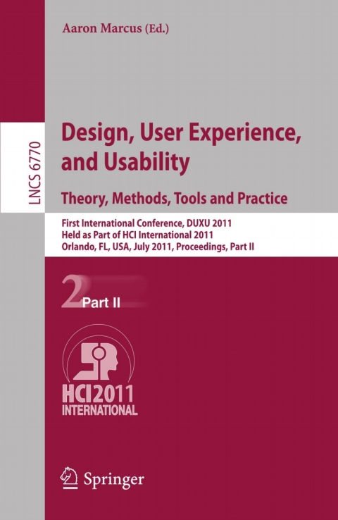 Cover image for book Design, User Experience, and Usability. Theory, Methods, Tools and Practice