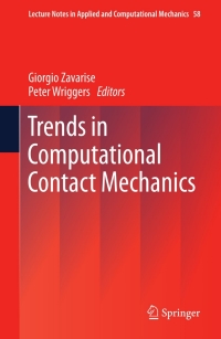 Cover image: Trends in Computational Contact Mechanics 9783642221668