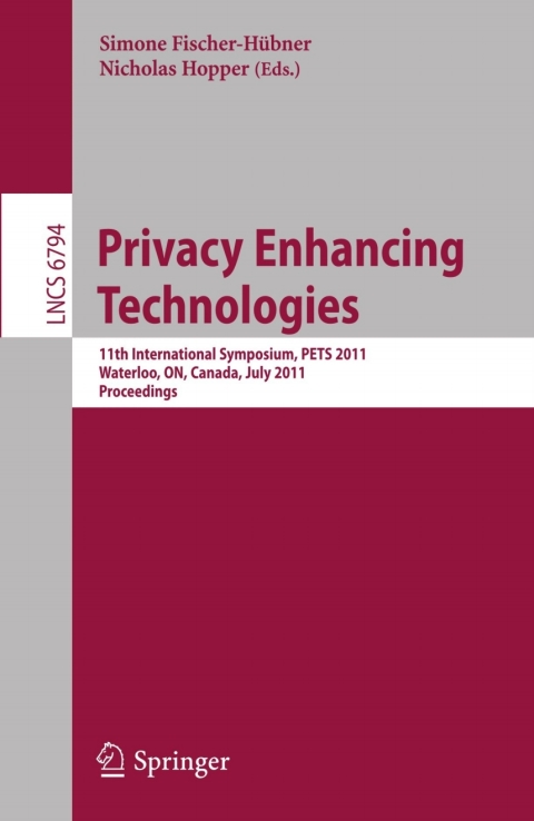 Cover image for book Privacy Enhancing Technologies