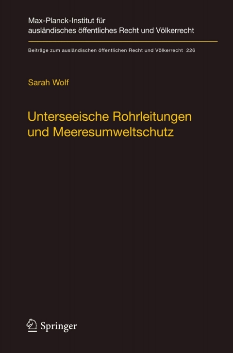 Cover image for book Unterseeische Rohrleitungen und Meeresumweltschutz