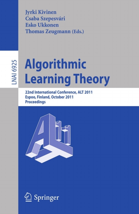 Cover image for book Algorithmic Learning Theory