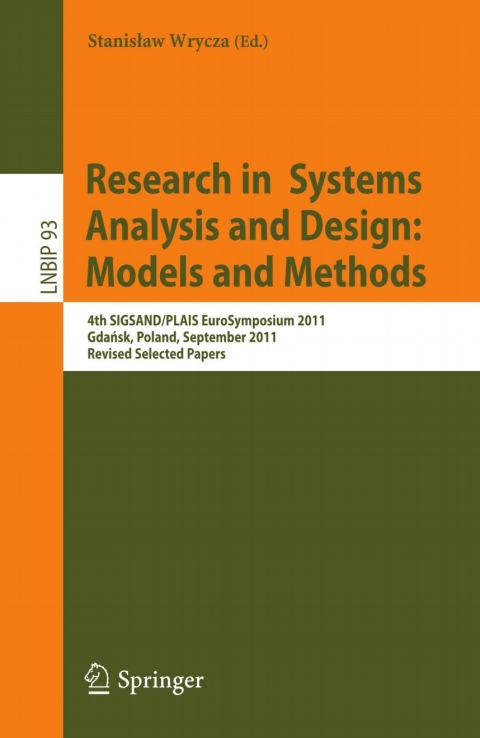 Cover image for book Research in  Systems Analysis and Design: Models and Methods