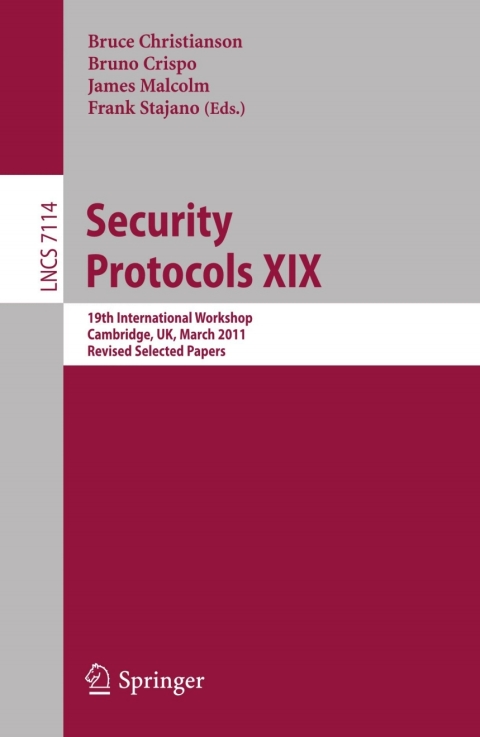Cover image for book Security Protocols XIX