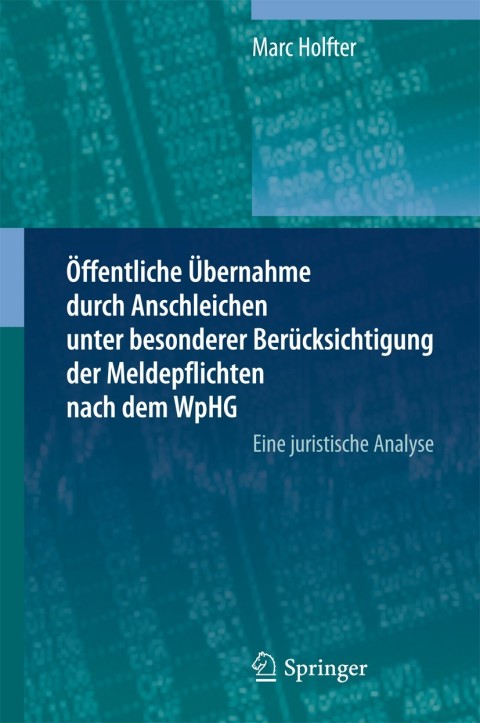 Cover image for book Öffentliche Übernahme durch Anschleichen unter besonderer Berücksichtigung der Meldepflichten nach dem WpHG
