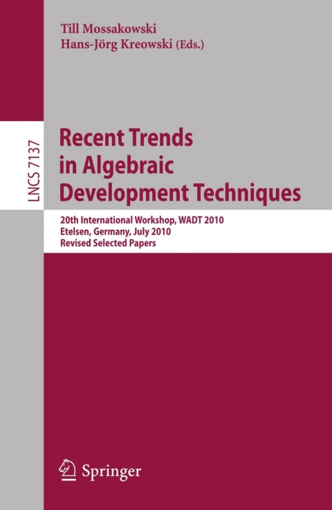 Cover image for book Recent Trends in Algebraic Development Techniques