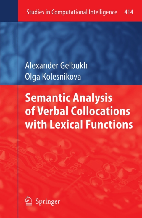 Cover image for book Semantic Analysis of Verbal Collocations with Lexical Functions