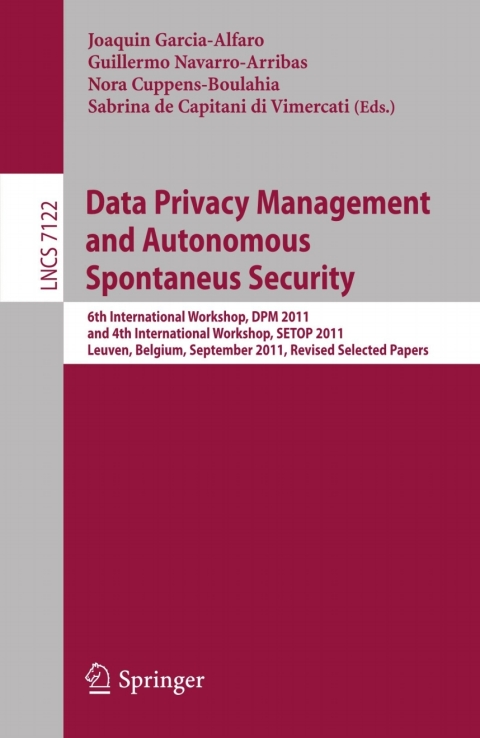 Cover image for book Data Privacy Management and Autonomous Spontaneus Security