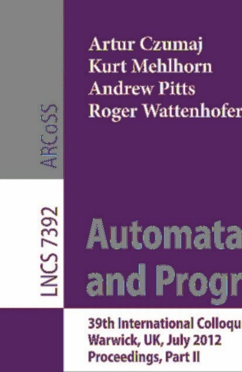 Cover image for book Automata, Languages, and Programming