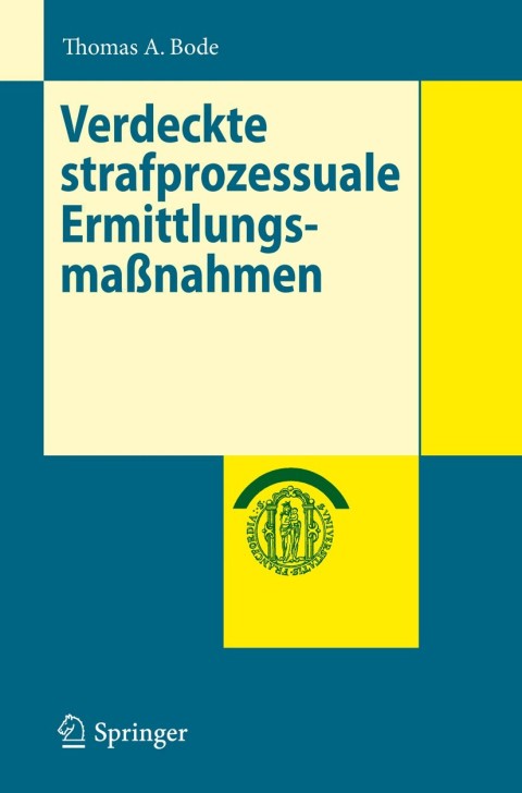 Cover image for book Verdeckte strafprozessuale Ermittlungsmaßnahmen