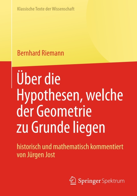 Cover image for book Bernhard Riemann „Über die Hypothesen, welche der Geometrie zu Grunde liegen“