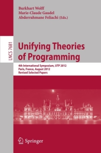 Cover image: Unifying Theories of Programming 9783642357046