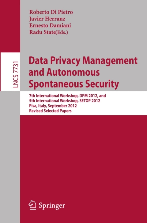 Cover image for book Data Privacy Management and Autonomous Spontaneous Security