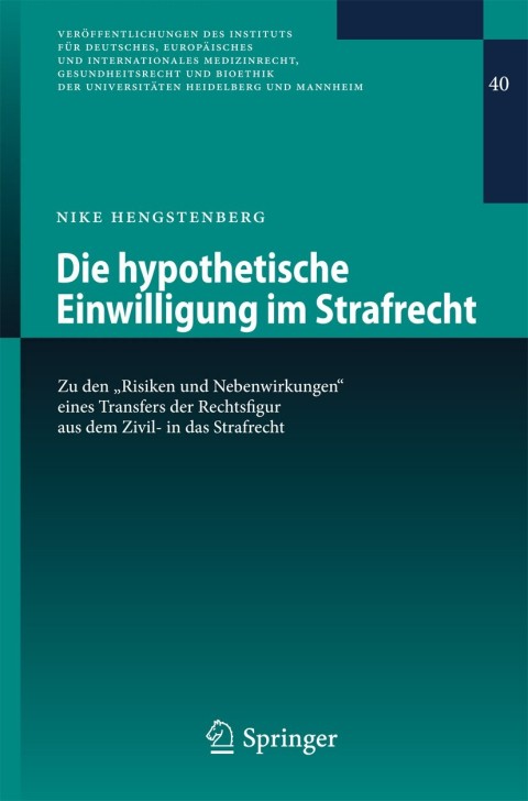 Cover image for book Die hypothetische Einwilligung im Strafrecht