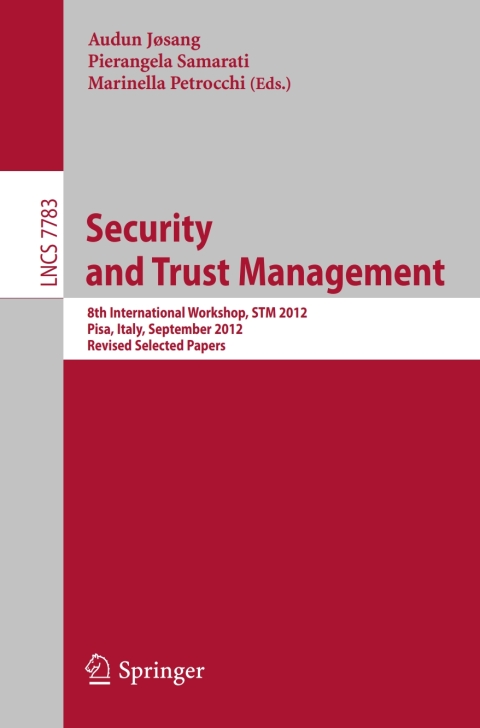 Cover image for book Security and Trust Management