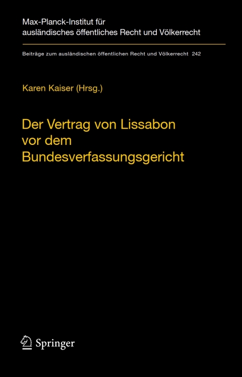 Cover image for book Der Vertrag von Lissabon vor dem Bundesverfassungsgericht