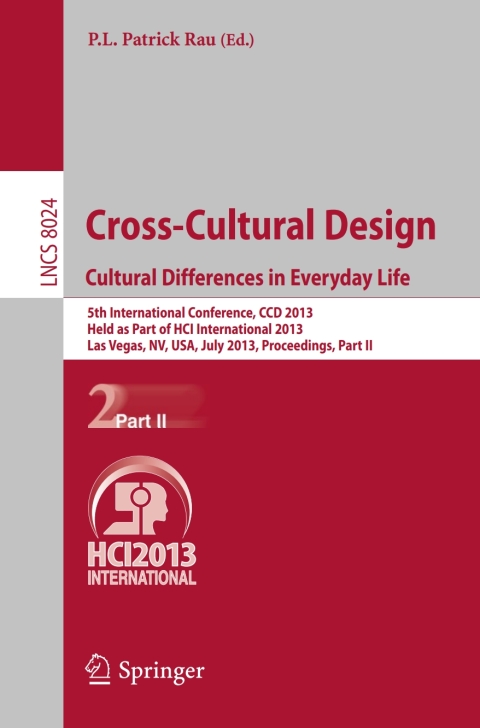Cover image for book Cross-Cultural Design. Cultural Differences in Everyday Life