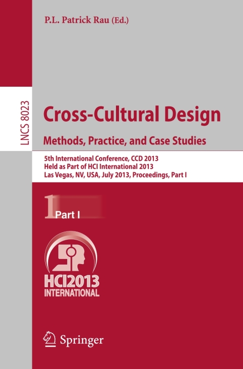 Cover image for book Cross-Cultural Design. Methods, Practice, and Case Studies