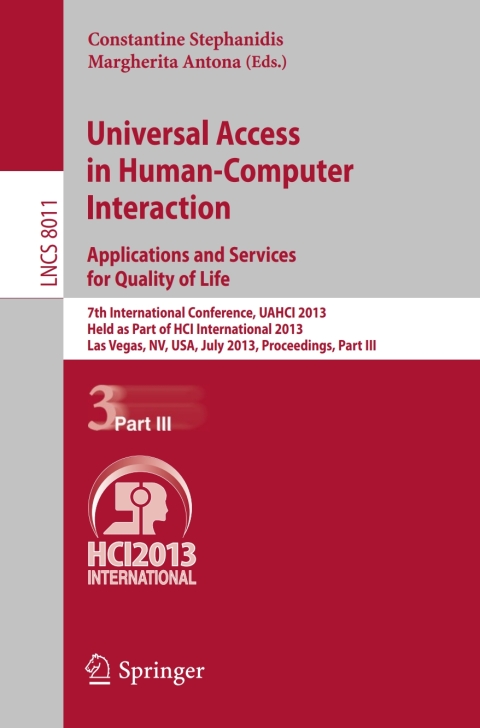 Cover image for book Universal Access in Human-Computer Interaction: Applications and Services for Quality of Life