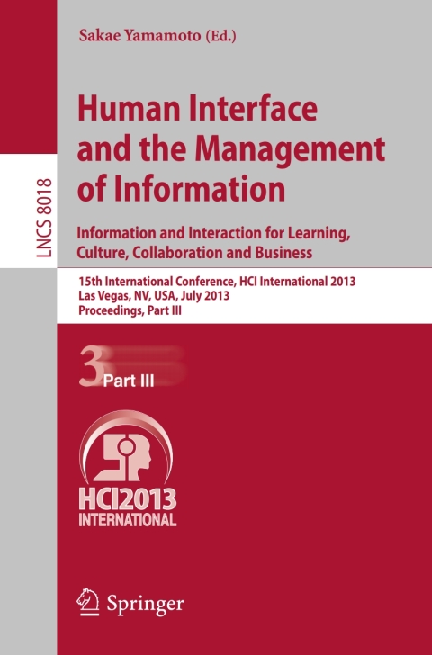 Cover image for book Human Interface and the Management of Information