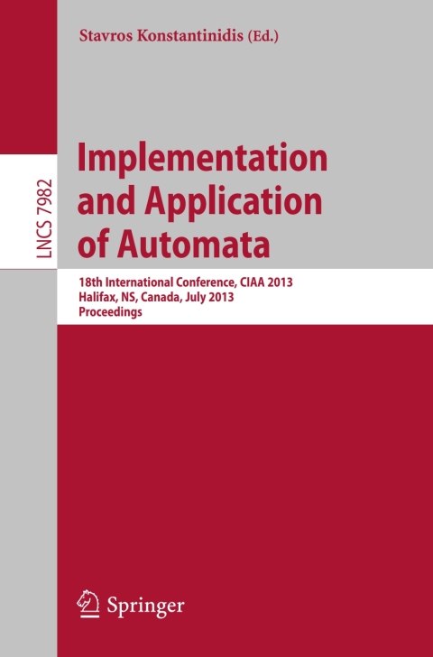 Cover image for book Implementation and Application of Automata