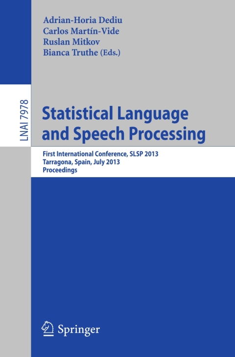 Cover image for book Statistical Language and Speech Processing