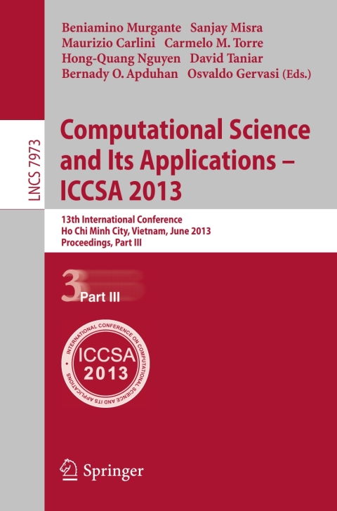 Cover image for book Computational Science and Its Applications -- ICCSA 2013
