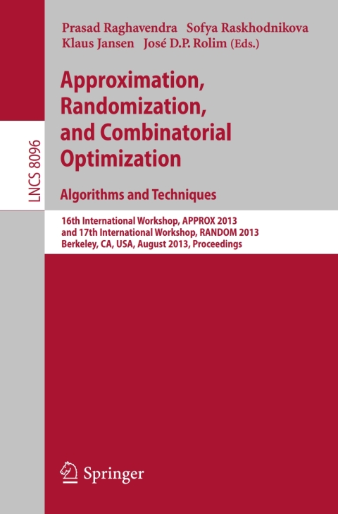 Cover image for book Approximation, Randomization, and Combinatorial Optimization. Algorithms and Techniques