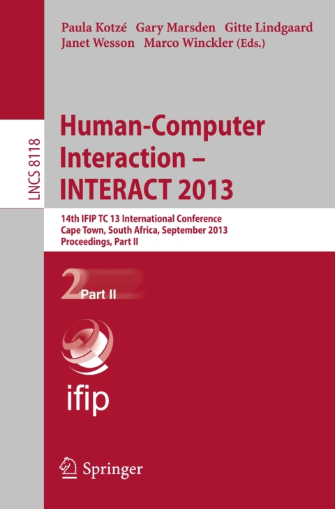 Cover image for book Human-Computer Interaction -- INTERACT 2013