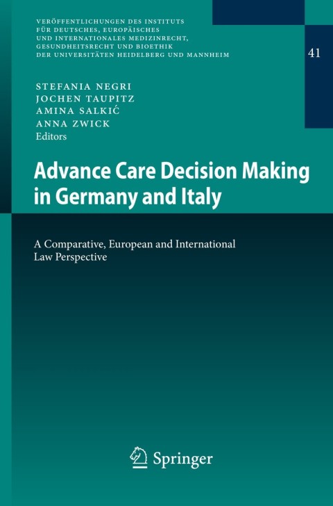 Cover image for book Advance Care Decision Making in Germany and Italy