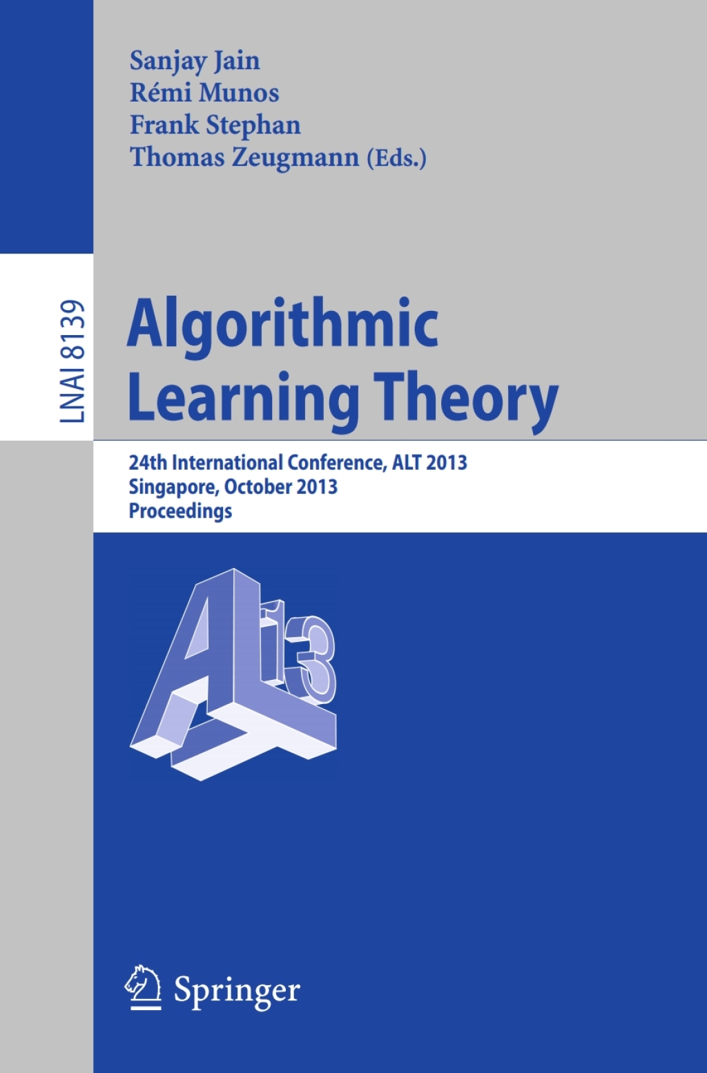 Algorithmic Learning Theory (eBook)