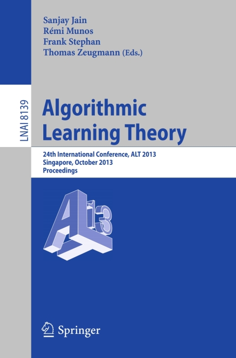 Cover image for book Algorithmic Learning Theory
