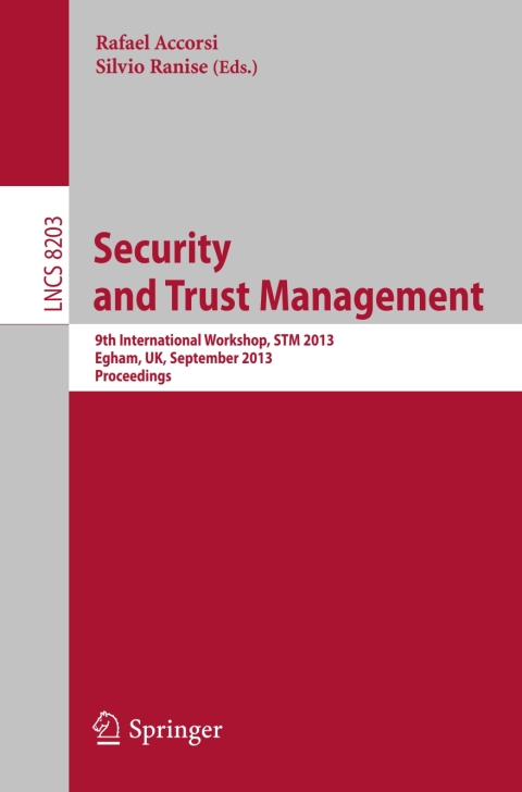 Cover image for book Security and Trust Management