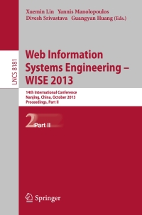 Cover image: Web Information Systems Engineering -- WISE 2013 9783642411533