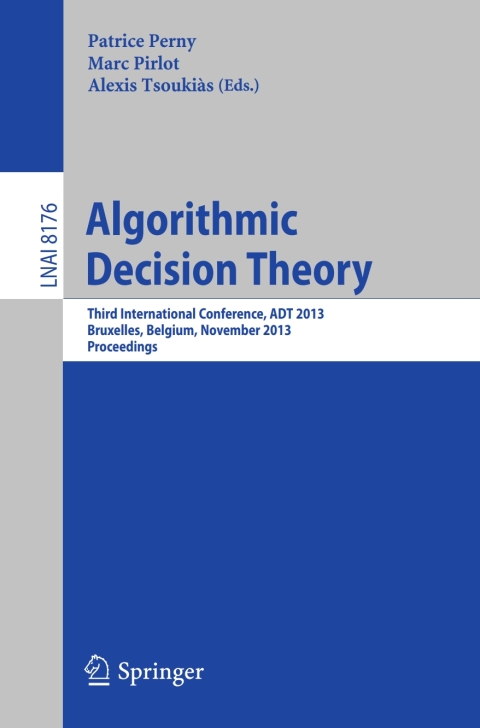 Cover image for book Algorithmic Decision Theory