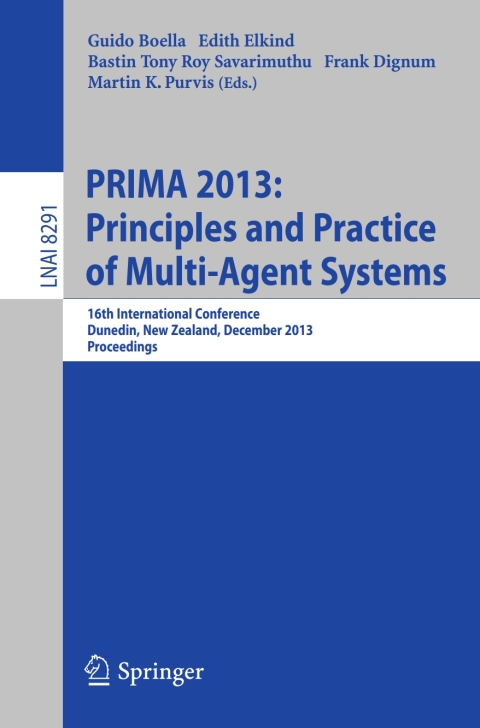 Cover image for book PRIMA 2013: Principles and Practice of Multi-Agent Systems