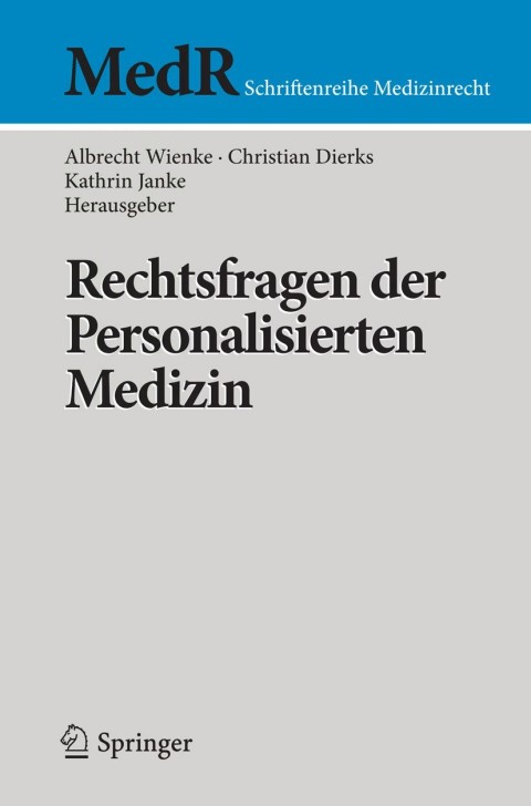 Cover image for book Rechtsfragen der Personalisierten Medizin